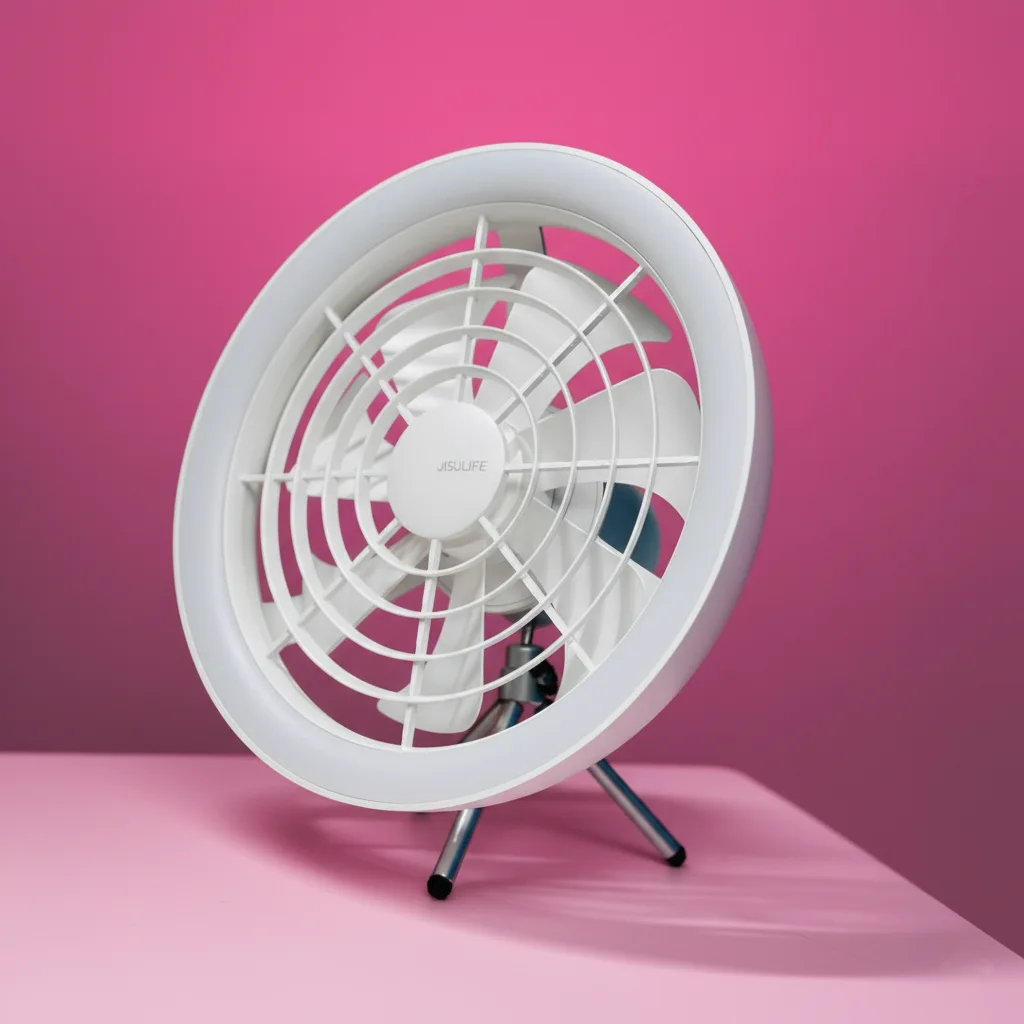 JISULIFE FA17 rechargeable fan price in Bangladesh front view with LED light