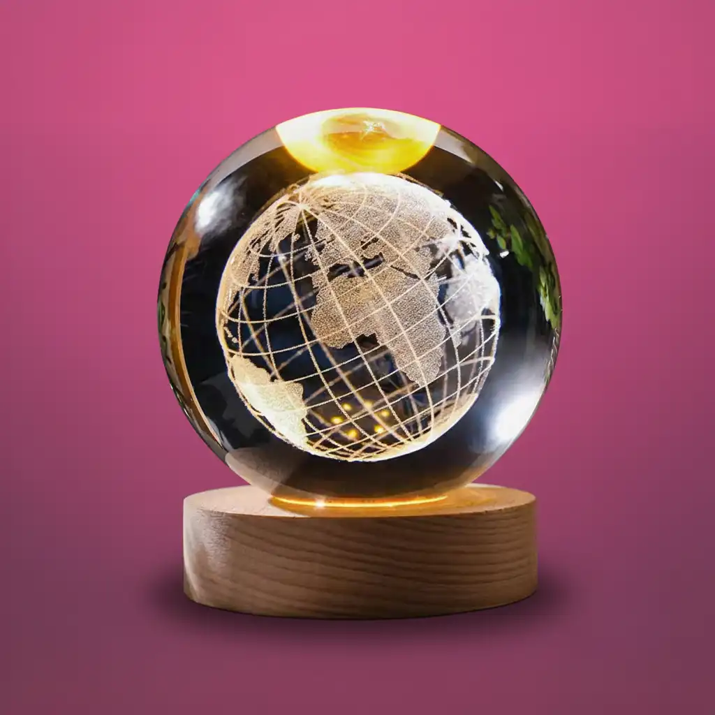 3D crystal ball globe color changing LED price in Bangladesh front view