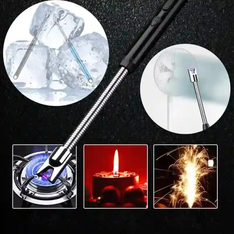 Type-C Rechargeable Windproof Arc Lighter with Flexible Neck – Random Colour - Image 2