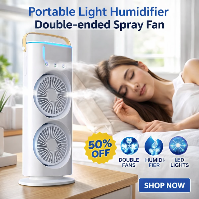 Portable Light Humidifier Spray Fan - Image 2