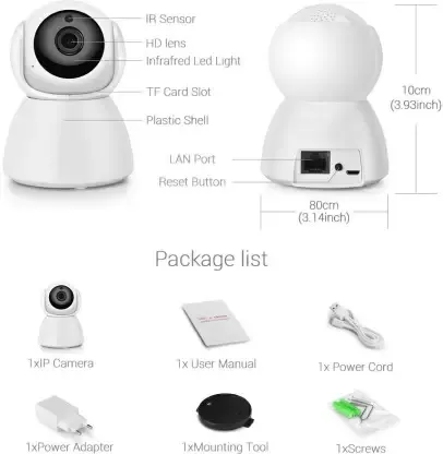 CCTV Camera V380 Pro HD 1080P WiFi 360° Viewing Area Security Camera - Image 3