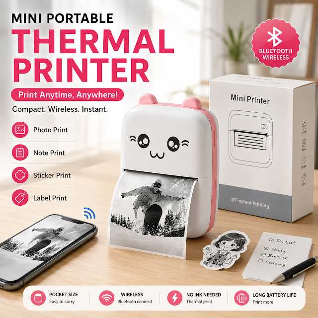 Mini Portable Thermal Printer